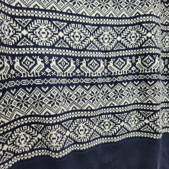 J.Crew 100% cotton crewneck Fair Isle sweater Navy and White - Picture 4 of 4